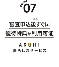 審査申込後すぐに優待特典が利用可能
